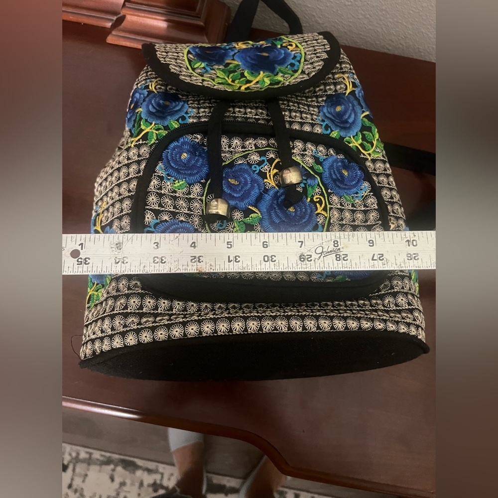 Floral Embroidered Backpack - Picture 5 of 9